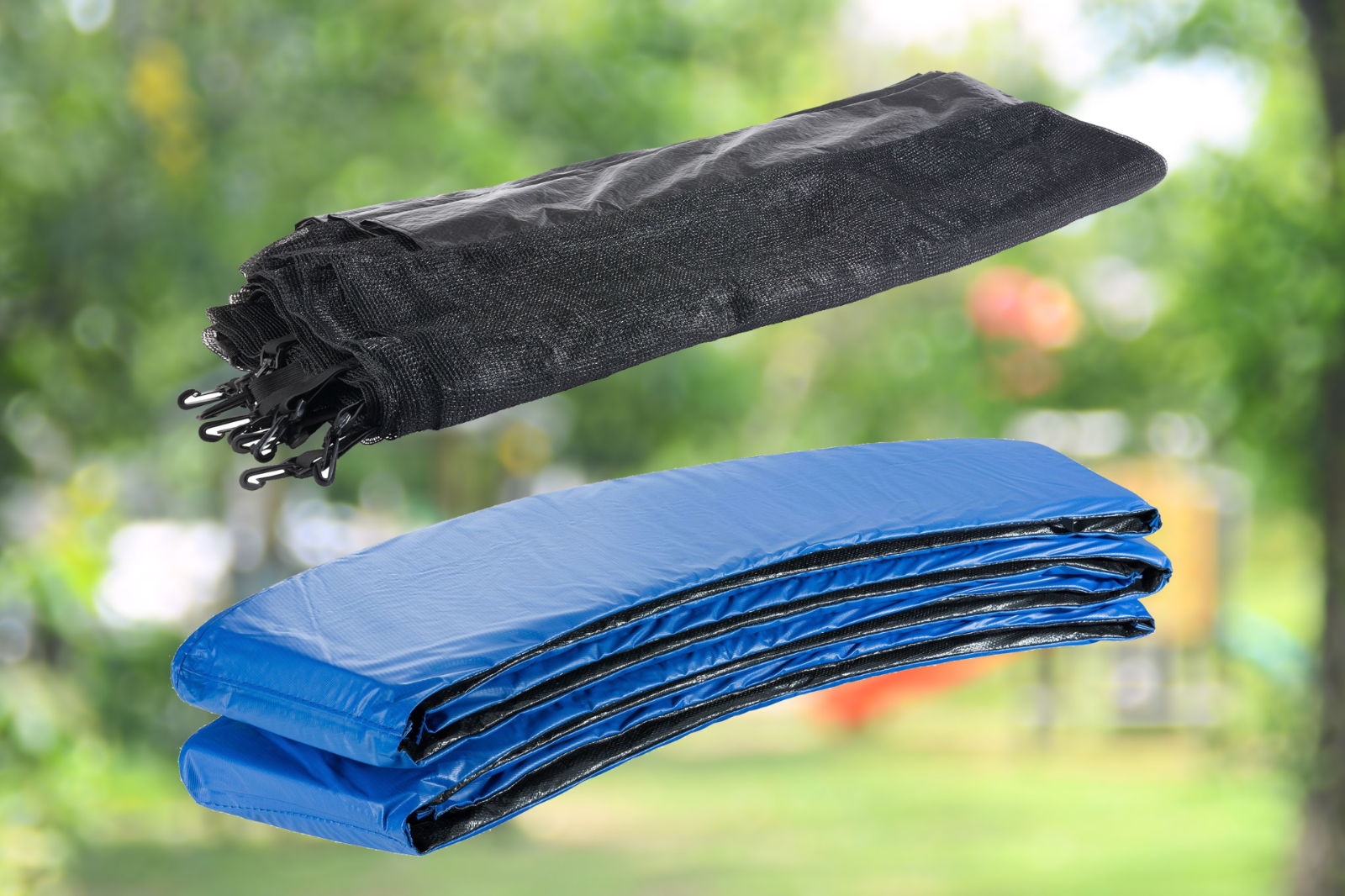 Arebos Trampolin Randabdeckung + Netz, 305 cm, 6 Stangen